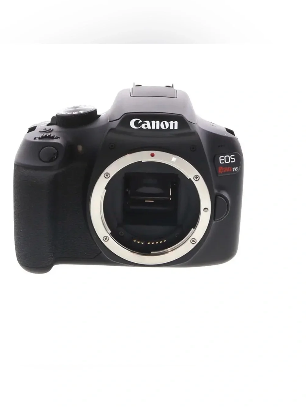 Canon EOS Rebel T6 DSLR Camera Body - Black and Silver Mount